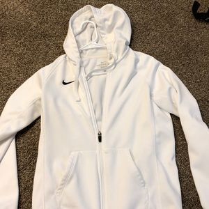 Nike small zip hoodie white